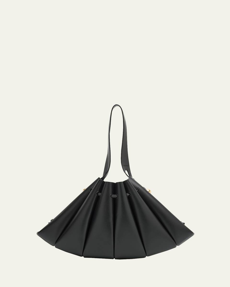 Calipso Pleated Vegan Fabric Shoulder Bag